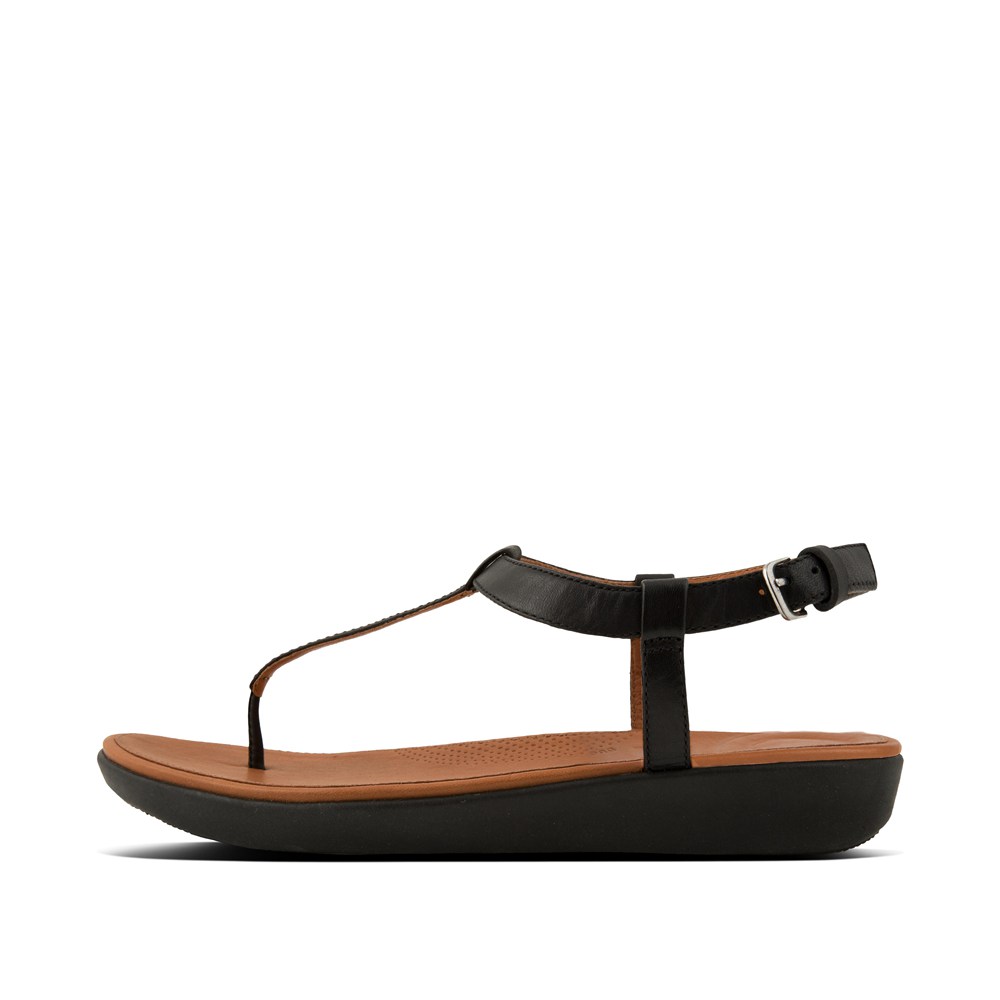 Fitflop Womens Sandals Black - Tia Leather - CB7269831